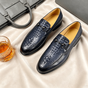 Mocassins pour hommes en cuir gaufré façon croco, style business décontracté, chaussures habillées en cuir formelles, pointures européennes : <span class=keywords><strong>39</strong></span> à 46 - Product Image 5