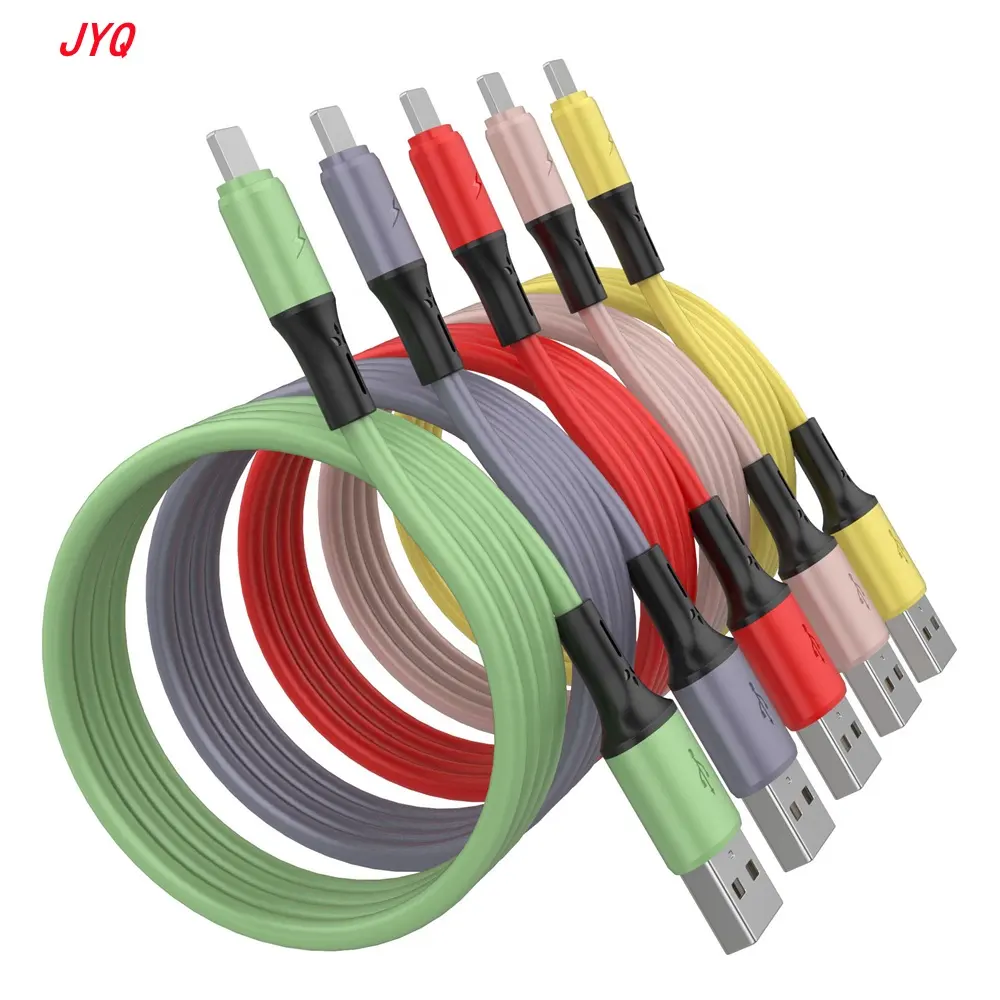 Good quality liquid silicone 3A data cable charging cable 3A suitable for iphone android TYPE-C 3a fast charging cable