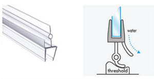 <span class=keywords><strong>Joint</strong></span> <span class=keywords><strong>de</strong></span> <span class=keywords><strong>porte</strong></span> <span class=keywords><strong>de</strong></span> <span class=keywords><strong>douche</strong></span> en verre incurvé transparent <span class=keywords><strong>de</strong></span> style moderne avec bande d'étanchéité inférieure et garantie d'un an - Product Image 3