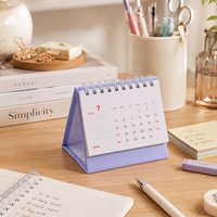 Calendario de Escritorio Mini 2027 al por Mayor, Planificador de Escritorio Compacto, Encuadernado en Espiral, Calendario Pequeño de Pie, Papelería para la Escuela y Oficina