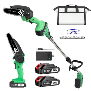 Scie à perche et tronçonneuse sans fil 2-en-1 20V de qualité DIY avec longue portée pour la coupe du bois, entrepôt local aux États-Unis, ensemble CS-150, mini tronçonneuse CS-15 - Product Image 1