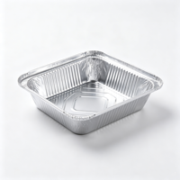 Boîte en aluminium pré-aluminiumée pour aliments préparés, film alimentaire, double usage réfrigération et congélation, boîte en aluminium verrouillable