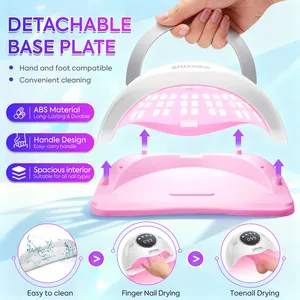 DianaBeauty 90LEDS LED UV Nail <b>Lamp</b> Dryer For Nails 380W Gel Polish Drying <b>Lamp</b> <b>With</b> 4 <b>Timer</b> Setting Auto Sensor Manicure <b>Lamp</b> - Product Image 5