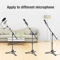 Support de microphone professionnel robuste et portable Yinyu MS090, trépied en métal réglable pour studio/scène