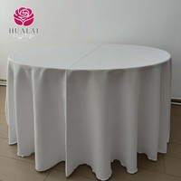 S025- 60*102 pouces rond carré rectangulaire noir et blanc personnalisable hôtel nappe 200g lin polyester cousu
