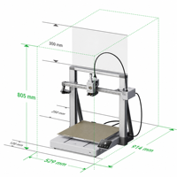 Printer 3D Hot Original Bambu Lab A2L Combo Kecepatan Tinggi dengan Leveling Otomatis Penuh 330*320*325mm Multicolor FDM 3D Printer Scale