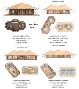Tente <span class=keywords><strong>de</strong></span> glamping <span class=keywords><strong>de</strong></span> luxe multi-usages à grande portée pour 4 saisons, idéale pour les réceptions événementielles ou les restaurants et cafés - Product Image 4
