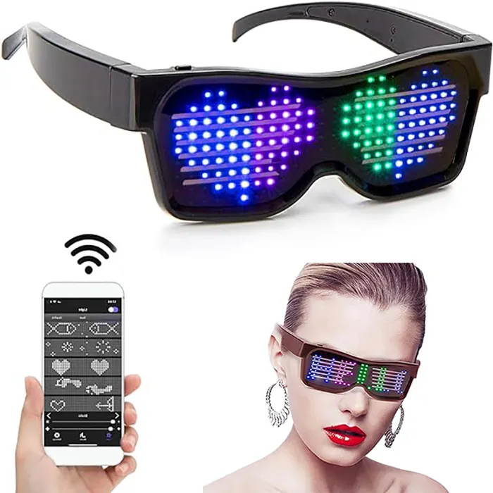 Neon Futuristic Sunglasses LED Glasses Rechargeable Party Light LED Glasses for Glasses Party