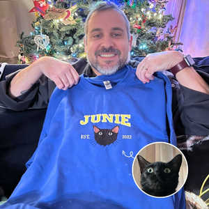 <span class=keywords><strong>Sweat</strong></span> à capuche ou <span class=keywords><strong>sweat</strong></span>-shirt d'hiver <span class=keywords><strong>personnalisé</strong></span> pour <span class=keywords><strong>papa</strong></span> et chien, tissu jersey brodé, motif solide, portrait de chien, photo, collier à capuche - Product Image 1