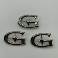 Plaques métalliques gaufrées en forme de étoile G, argentées, éco-responsables, pour accessoires de couture personnalisés pour vêtements