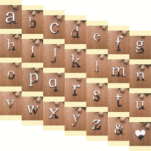 Letras Minúsculas Regulares, Espejo Acrílico Dorado, Adhesivo de Pared Impermeable y Ecológico, Letra <span class=keywords><strong>Cursiva</strong></span> 3D, Decoración Moderna para el Hogar - Product Image 3