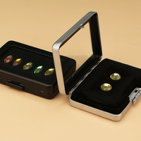 Couvercle en verre d'emballage de boîte de pierre précieuse de rectangle carré de luxe avec la boîte d'affichage de diamant de bijoux d'acier inoxydable d'éponge