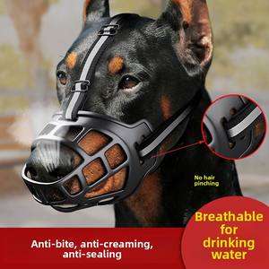 Zhejiang anpassbare Silikon Hunde mündung Kunststoff Haustier Halsband Leinen geschirr erhältlich 3 einfarbige Anti-Biss Korb Schnauze Haustiere - Product Image 2