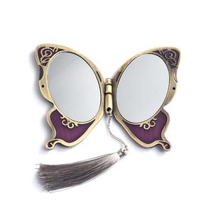 Chinese Style Old Fashion Butterfly Vanity Ladies Custom Compact Mirror - Product Image 3