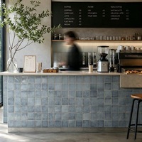 Comptoir de bar en carreaux Zellige personnalisés, comptoir en carreaux faits à la main pour café, pâtisserie, restaurant de petit-déjeuner