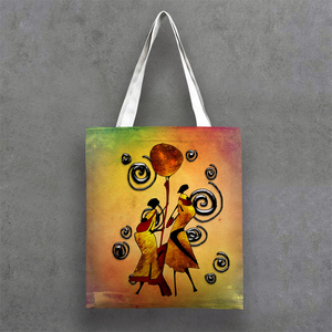 Bolsa <span class=keywords><strong>de</strong></span> Mano <span class=keywords><strong>de</strong></span> Lona Ecológica con Diseño Personalizado <span class=keywords><strong>de</strong></span> Arte Nacional Africano, Pintura al Óleo <span class=keywords><strong>de</strong></span> Dibujos Animados - Product Image 3