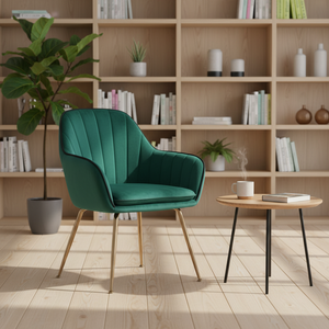 Chaises de salle à manger modernes, marron et blanc, <span class=keywords><strong>chaise</strong></span> de salle à manger en velours tufté, pieds chromés, vert, Fabrica De Cadeiras Estofadas - Product Image 4