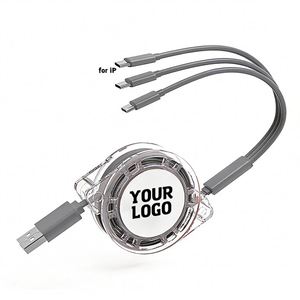 Wholesale Promotional Gift Mobile Phone <b>Cable</b> 3 in 1 Multi <b>USB</b> Charger <b>Cable</b> Custom for iPhone Charging <b>USB</b> <b>Cable</b> With Logo - Product Image 1