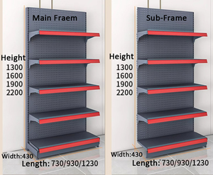 Fabbrica diretta di buona qualità scaffale del supermercato per il negozio metallico Gonzola scaffali <span class=keywords><strong>Rak</strong></span> per la visualizzazione di affari e uso del negozio - Product Image 2
