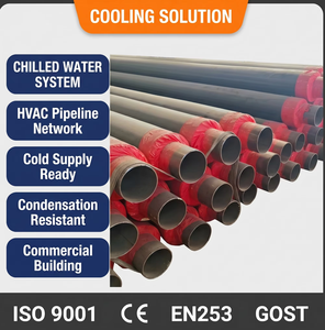 Tuyau/Conduit/<span class=keywords><strong>Tube</strong></span> d'isolation en mousse de polyuréthane <span class=keywords><strong>PE</strong></span> <span class=keywords><strong>pré</strong></span>-<span class=keywords><strong>isolé</strong></span> à enrobage direct, noir, conductivité thermique 0,033 W/mK, design moderne - Product Image 1