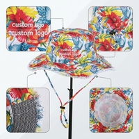 Chapeau Bob en Coton à Large Bord Effet Vieilli Imprimé Intégral Personnalisé pour Homme et Femme, Idéal pour les Activités de Plein Air, les Voyages et la Protection Solaire