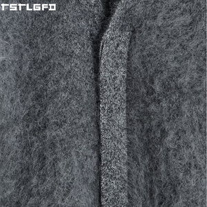 Oem Odm Brushed Cashmere V Neck <b>Cardigan</b> <b>Men</b> Charcoal <b>Grey</b> Relaxed Fit Streetwear <b>Men'S</b> Sweaters Manufacturers Bulk - Product Image 6