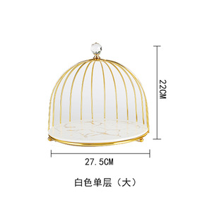 Creative Birdcage Voedsel <span class=keywords><strong>Display</strong></span> Keramische Drie Layer <span class=keywords><strong>Dessert</strong></span> Lade Double Layer Cake Afternoon Tea Hart <span class=keywords><strong>Rack</strong></span> - Product Image 6