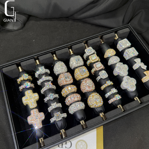 Anelli Moissanite Iced Out VVS1 HipHop Scintillanti con Certificato GRA in Argento Sterling 925 da Uomo - Disponibili Subito - Offerta Imperdibile - Product Image 6