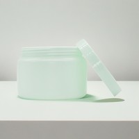 Pot en plastique de 500ml Pot cosmétique Pot à beurre corporel avec couvercle à vis pour emballage en plastique de récipient cosmétique