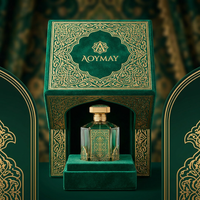 Boîte cadeau cylindrique de style arabe personnalisée pour parfum, avec doublure en éponge, en carton rigide de luxe, motif gaufré or, fermeture magnétique
