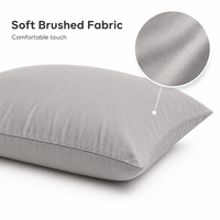 Housse de coussin en polyester brossé à fermeture enveloppe, couleur unie, pour la maison et la chambre, vente en gros, fabricant