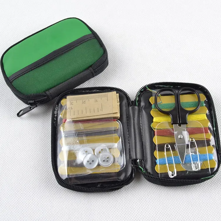 حار بيع الأخضر حقيبة محمولة مصغرة مجموعة أدوات الحياكة للسفر