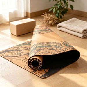 Tapete de Yoga de Corcho con Logotipo Personalizado, Base de Goma Sostenible Antideslizante de 3 mm para Pilates, Venta al por Mayor de Fábrica - Product Image 1