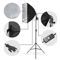 Kit d'éclairage continu pour studio photo professionnel avec boîte à lumière