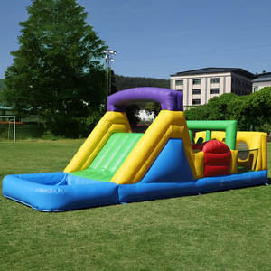 <span class=keywords><strong>Maison</strong></span> Gonflable Colorée avec Toboggan et <span class=keywords><strong>Piscine</strong></span> à Jets, Qualité Commerciale, Défi Interactif pour Enfants, Idéale pour Fêtes Estivales et Locations d'Événements - Product Image 1