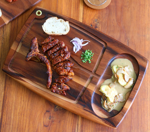 Solid Natural Rectangular Bamboo <strong>Wood</strong> Acacia Serving Tray Eco-friendly Bread Boards for Food and Steak Dishes &amp; <strong>Plates</strong> - Product Image 2