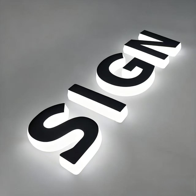 Indoor Office Business Gold Mirror 3d Backlit Channel Metal Letter Custom Outdoor Company Brand Logo Design Led Illuminated Sign