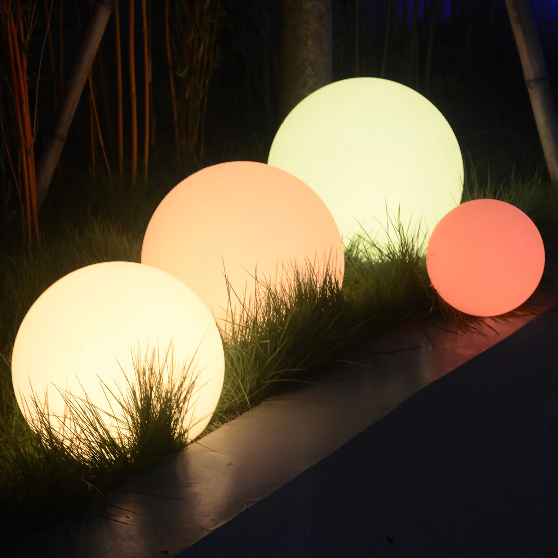 led ball lamp 16 color changing battery Waterproof Outdoor garden Solar charging beach ball led sphere stone globe lighting