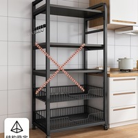 Chariot de cuisine multifonctionnel en acier inoxydable au design moderne 2026, support de rangement sur pied pour four à micro-ondes et ustensiles de cuisine