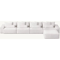 Meubles de salon modernes pour la maison, canapés modulaires en forme de L en tissu de lin blanc, canapé sectionnel