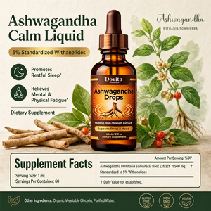 Ashwagandha Calm en Gotas Líquidas, 5% de Withanólidos Estandarizados, 1500mg, Suplemento Herbal Dietético, Disponible en EE. UU. - Product Image 1