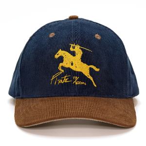 Casquettes en velours côtelé personnalisées pour l'extérieur, 6 panneaux, logo brodé bicolore, casquettes structurées à fermeture à pression - Product Image 2