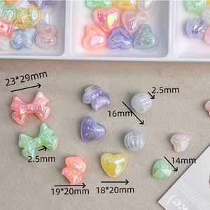 <span class=keywords><strong>Perles</strong></span> acryliques bicolores, finement pailletées, effet UV, qui brillent dans le noir, en forme de nœud, cœur, poney, citrouille, à trou droit, en vrac, pour loisirs créatifs - Product Image 6
