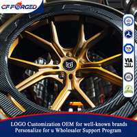 Vente flash - Jantes de voiture en alliage forgé en deux parties, anneau en carbone bronze Aerodisc 21x10.5 22x11, concave 5x112, pour Audi RS6 RS7