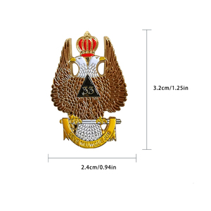 Pin de Lapela Maçônico Premium Banhado a Ouro |   Emblema Maçônico Coroa de Duas Águas-águedas BLM34 |   Liga de Zinco 2.4*3.2cm - Product Image 2