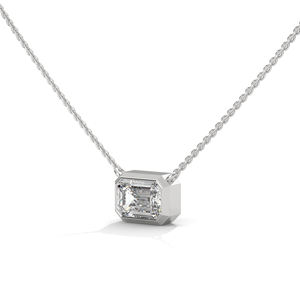 Elegante Joyería de Diamantes Cultivados en Laboratorio, Colgante de Plata con Diamantes de Corte Brillante y Acabado Pulido Elegante, Ideal - Product Image 2