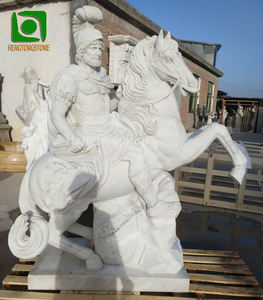 <span class=keywords><strong>Escultura</strong></span> <span class=keywords><strong>de</strong></span> Caballo Marly en Mármol Blanco con Soldado en el Louvre - Product Image 5