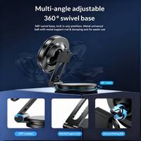 Support de téléphone de voiture pliable N50 en matériau PC avec aimant puissant, rotation à 360°, fixation sur tableau de bord, silencieux et antichoc pour tous les smartphones