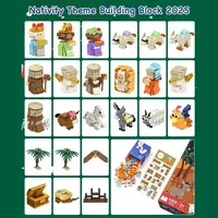 Calendrier de l'Avent de Noël DIY : Boîte Cadeau en Plastique avec Briques de Construction de la Nativité de Jésus, Jouets, Calendrier de Compte à Rebours de 24 Jours, Décoration de Noël pour la Maison