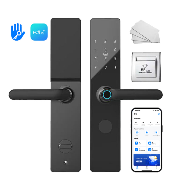 High Security Digital Door Locks Data Entry App Hotel Apartment Rfid Id Card Smart Door Lock